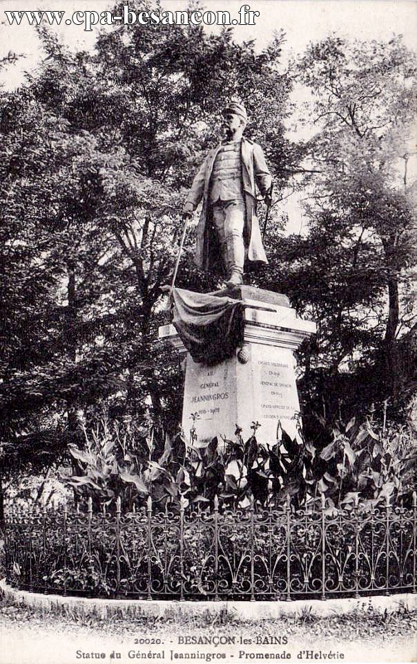 20020. - BESANÇON-les-BAINS - Statue du Général Jeanningros - Promenade d'Helvétie